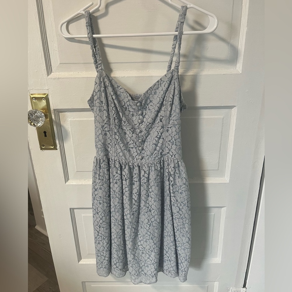 Aritzia blue lace dress